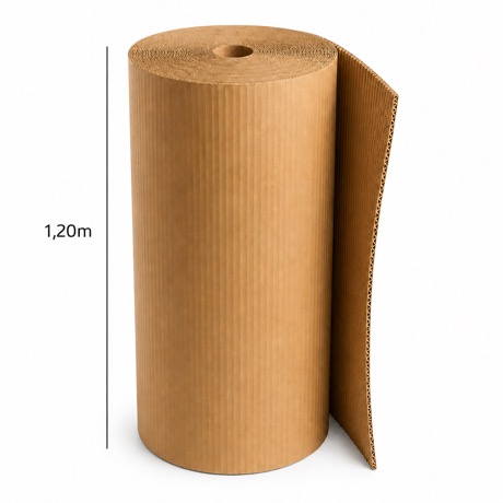 Bobina de papelão ondulado de 1,20 m de largura por 50 m de comprimento