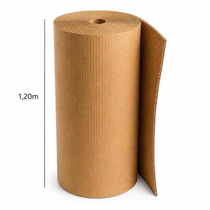 Bobina de papelão ondulado de 1,20 m de largura por 50 m de comprimento